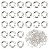 Anti-Tarnish 200Pcs Rhodium Plated 925 Sterling Silver Open Jump Rings STER-PH0001-50-1