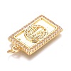 Brass Micro Pave Clear Cubic Zirconia Pendants ZIRC-Z008-41G-3