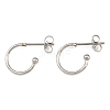 C-Shaped 304 Stainless Steel Stud Earrings EJEW-Z154-01P-01-4