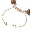 Adjustable Dyed Synthetic Turquoise & Coconut & Wood & Pearl Braided Bead Bracelets BJEW-JB10721-02-4
