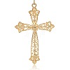 Shining Golden Plated Alloy Rhinestone Cross Big Pendants Necklace Charms RB-J206-28G-2