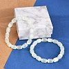 Dyed Natural Selenite Column Beaded Stretch Bracelets for Women BJEW-I312-05D-2