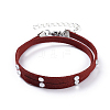 Faux Suede Cord Wrap Bracelets BJEW-JB04413-07-1