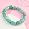 Column Natural Amazonite Beads Stretch Bracelets for Women Men BJEW-A148-01A-17-3