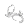 Leaf Rack Plating Brass Cubic Zirconia Hoop Earrings EJEW-K245-26P-2