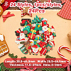 SUPERFINDINGS 24Pcs 24 Style  Christmas Themed PVC Plastic Pendants Sets KY-FH0001-28-2