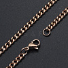 Men's 201 Stainless Steel Cuban Link Chain Necklaces NJEW-T012-04A-56-RG-1