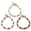 304 Stainless Steel Beaded Bracelets for Women BJEW-M056-05P-2