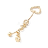 Long Tassel with Heart Crystal Rhinestone Charm Belly Ring LS-AJEW-F057-04G-2