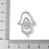 Brass Micro Pave Cleear Cubic Zirconia Evil Eye Hamsa Hand Connector Charms KK-C086-15A-P02-3