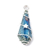 Electroplated Natural Quartz Crystal Dyed Copper Wire Wrapped Pendants PALLOY-JF02327-05-3