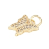 Rack Plating Brass Micro Pave Clear Cubic Zirconia Charms KK-Z060-05G-02-2