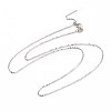 Anti-Tarnish Rhodium Plated 925 Sterling Silver Beadable Necklaces STER-I021-01P-1
