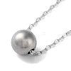 304 Stainless Steel Round Ball Pendant Necklaces NJEW-Z026-01P-3