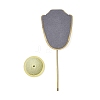 Bust Shaped Microfiber Necklace Display Stands with Golden Tone Aluminum Alloy Support ODIS-H006-01A-2