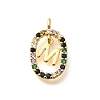 Brass Micro Pave Cubic Zirconia Pendants ZIRC-P123-01G-M02-1