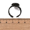 Hollow Flower 304 Stainless Steel Cuff Ring Components STAS-P454-03C-B-3