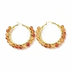 Natural Agate+Crystal Beaded Hoop Earrings for Women EJEW-C003-03P-RS-1