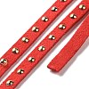 Golden Aluminum Studded Faux Suede Cord LW-WH0006-01B-3