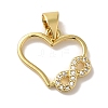 Rack Plating Brass Micro Pave Cubic Zirconia Pendant KK-U027-22G-1