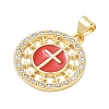 Religion Cross Brass Micro Pave Clear Cubic Zirconia Pendants CU-CBA83A6-03E-G-3