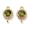 Brass Pave Cubic Zirconia Connector Charms KK-D093-09G-05-1