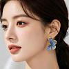 Zinc Alloy Enamel Stud Earrings for Women TW5605-2-2