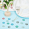   24Pcs 12 Styles Transparent Evil Eye Resin Pendants RESI-PH0001-87-5