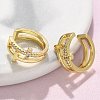 Brass Micro Pave Clear Cubic Zirconia Cuff Earrings EJEW-F359-09G-03-5