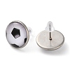 Sport Balls Glass & 304 Stainless Steel Stud Earrings for Women EJEW-H005-01P-01-2