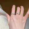 Alloy Enamel with Rhinestone Cuff Open Rings for Women FS-WGC14BE-01-4