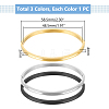 3Pcs 3 Colors Egg Shaped 201 Stainless Steel Grooved Hinged Bangles STAS-UN0055-67A-3