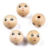 Unfinished Natural Wood Beads WOOD-T019-31-A-22mm-1