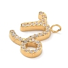 Ion Plating(IP) 304 Stainless Steel Micro Pave Cubic Zirconia Charms STAS-Z107-09G-12-2