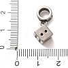 316 Surgical Stainless Steel & Rhinestone European Dangle Charms SA-CBA7555-15AS-02-3