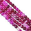 Natural Striped Agate/Banded Agate Bead Strands G-K166-13-6mm-03-5