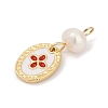 Natural Cultured Freshwater Pearl & Brass Pendants KK-U062-14G-02-2