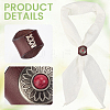 2Pcs 2 Colors Leather & Alloy & Synthetic Turquoise Scarf Clips AJEW-CL0005-24B-6