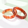 Dyed & Heated Natural Carnelian Faceted Beaded Stretch Bracelets for Women BJEW-K251-08G-3