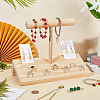 Wooden T-Bar Jewelry Display Stands with 4-Slot Slant Back Organizer Holder Tray ODIS-WH0030-30-5