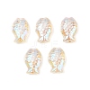 Electroplate and Golden Metal Enlaced Glass Beads EGLA-T029-01A-1