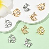 2Pcs 2 Colors Brass Pendants with Clear Glass KK-YW0004-02-5