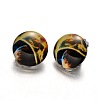 Starry Sky Printed Glass Clip-on Earrings EJEW-JE01379-M-2