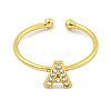 Rack Plating Brass Open Cuff Rings for Women RJEW-F162-02G-A-2