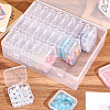 Rectangle Plastic Organizer Storage Boxes with 30Pcs Mini Square Nail Art Small Items Cases CON-PA0001-09-7
