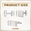 1 Pair Brass Cufflinks BUTT-LP0002-07P-2