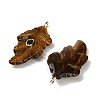 Natural Tiger Eye Carved Pendants G-K372-06G-01-2