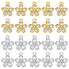 20Pcs 2 Colors Brass with Cubic Zirconia Charms KK-PH0012-42-1