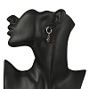 Natuarl Tiger Eye Round Hoop Earrings EJEW-JE06593-03-3