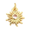 Sun Brass Micro Pave Cubic Zirconia Pendants KK-C134-11G-03-1